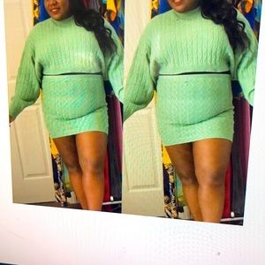 Beautiful green Short skirt set